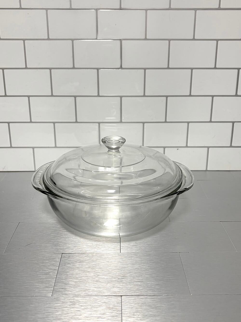 Vintage PYREX 023 1.5 Qt Round Casserole Dish w/ Glass Lid Corning USA